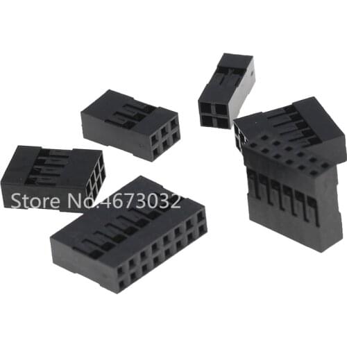 20pcs For dupont connector 4 6 8 10 12 14 16 20 pin Dual row 2x3 pin 2.54mm for dupont plastic shell through hole
