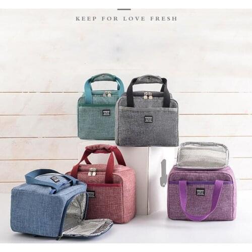 2021 Portable New Thermal Insulated Lunch Box Tote Cooler Handbag Bento Pouch Dinner Container School Food Storage Bags