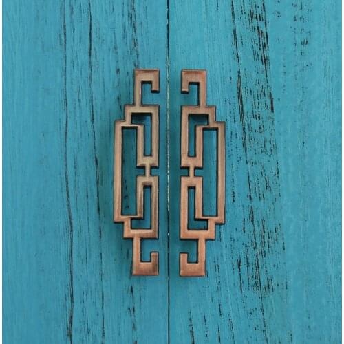 4PCS Hole space 2.5" Chinese style Cupboard door Handles Antique Kitchen Cabinet Handle Pulls