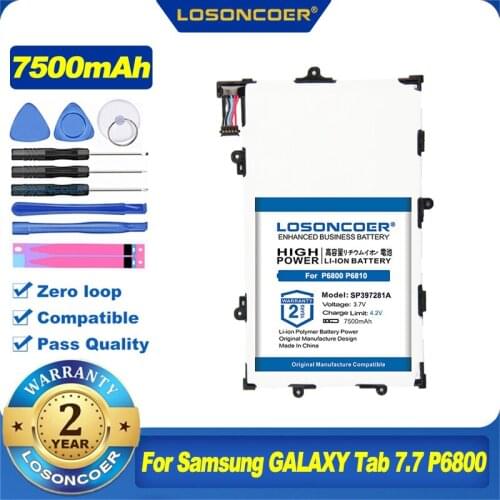 7500mAh Tablet Battery SP397281A SP397281A(1S2P) 1s2p For Samsung Galaxy Tab 7.7 i815 P6800 P6810 GT-P6800 GT-P6810