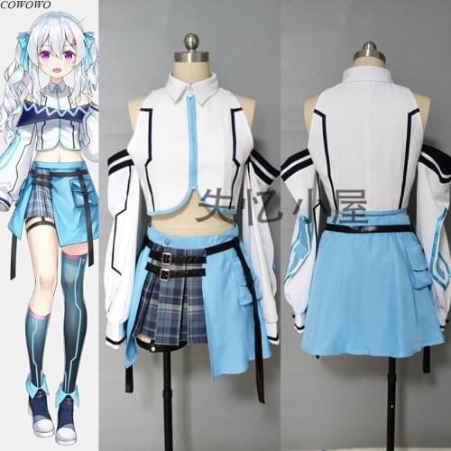 Anime! VTuber Hololive Sasha Cute Uniform Cosplay Costume Halloween Carnival Party Role Play Suit For Women Custom Made 2021 NEW