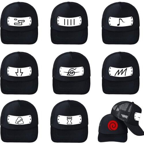 Anime Logo Konoha Snapback Breathable Baseball Cap Men Women Hip Hop Dad Mesh Hat Trucker Outdoor Caps