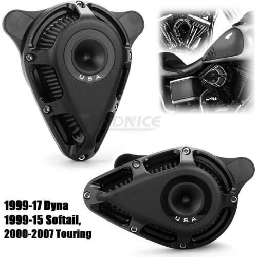 BLACK Turnable Air intake filters for harley FXDL Dyna Low Rider FXDWG Wide Glide FXDF Fat Bob air filters FLHTC 00-07