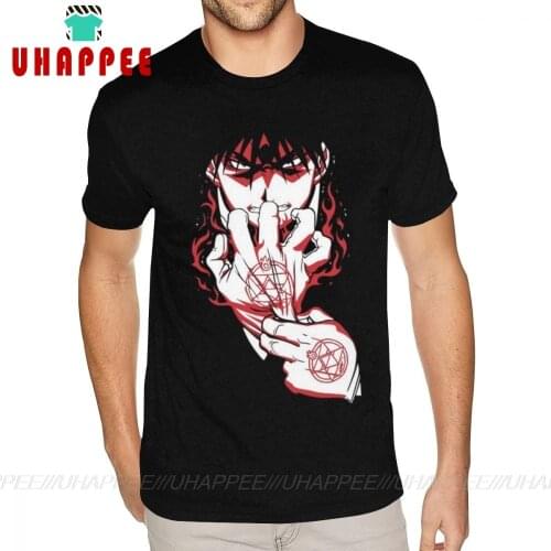 Cheap Fullmetal Alchemist Shirt Mens Design Your Own Short Sleeves Ultra Cotton Black Crew Shirt