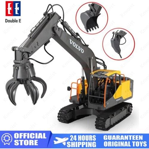 1:16 E568 Alloy Rc Excavator 2.4G Alloy 17CH Simulation Excavator Free Gift 3-Type Remote Control Engineer Vehicle Model Toys