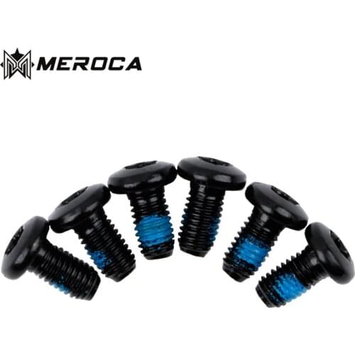 Iamok 6 Pcs Mountain Bike Disc Brake Rotor Bolts MEROCA MTB M5*11.5mm Fixing Screws Steel T25 Torx Bicycle Parts
