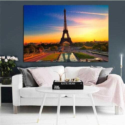 Paris City Eiffel Tower Landscape Canvas Painting Nordic Posters and Prints Scandinavian Modern Wall Picture for Living Room