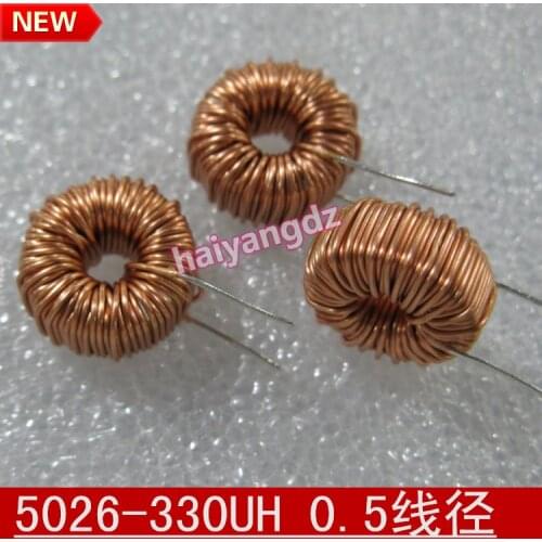 10pcs/13mm 330UH 2A 0.5 Line Annular inductance 5026 Yellow white ring