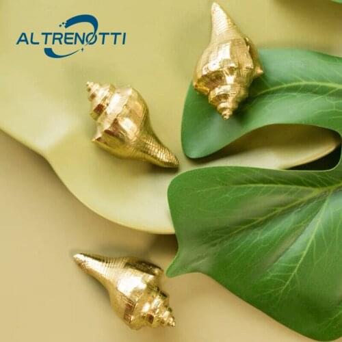 Furniture Cabinet Brass Handle Gold Conch Vintage Single Hole Cupboard Wardrobe Door Pull Drawer Kitchen Kids Room Knob Hardware