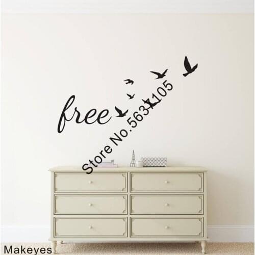 Makeyes Free Birds Wall Stickers Home Livingroom Wall Decal Decor Birds Flying Animals Wallpaper Modern House Decoration Q877