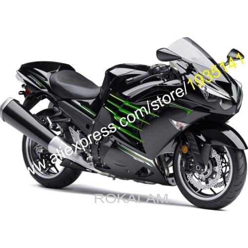 Moto Cover For Kawasaki ZX14R 2012-2015 ZZ-R1400 ZX-14R 12 13 14 15 ZX 14R Black Green Motorbike Fairing (Injection molding)