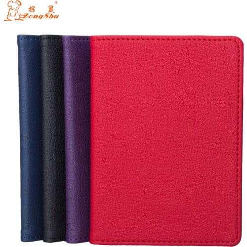 Solid Color Pu Leather Passport Wallet With Multi Card Slot Travel Flight Clip Passport Cover (Custom Available)