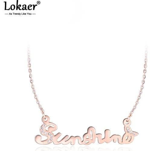 Lokaer Rose Gold Chokers Neckalce Sunshine Mosaic Rhinestone Stainless Steel Pendant Necklaces Jewelry For Mothers Day N17021