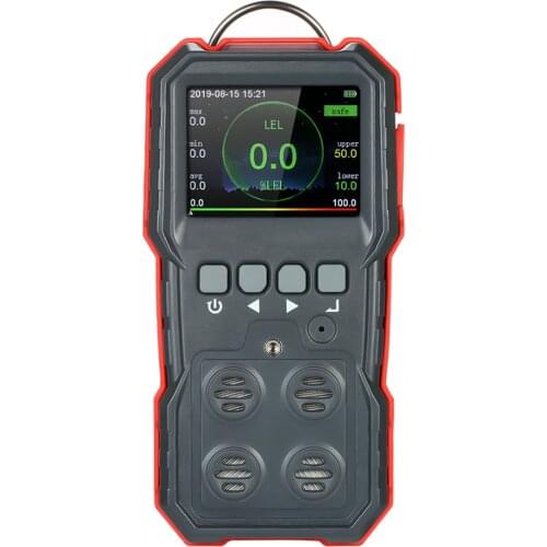 Industrial Digital Handheld 4 in 1 Gas Carbon Monoxide Detector Oxygen Combustible Gas H2S Tester LCD Light Vibration Alarm