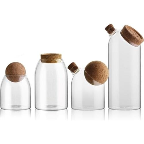 Transparent Glass Seasoning Teapot Storage Tank Storage Bottle Home Decoration Food Container Kitchen Storage Tool jars with lid