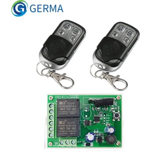GERMA 433Mhz DC6V 12V 24V 2CH Relay Receiver+ Universal Wireless Remote Control Switch for Lamp Led Light Car electric Door