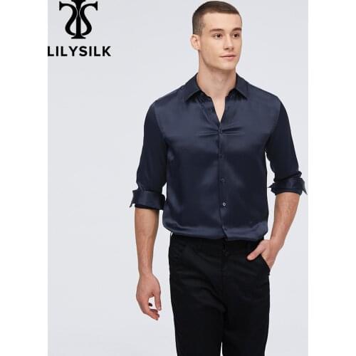 LilySilk Silk Basic Mens Shirt 22MM Mulberry Free Shipping