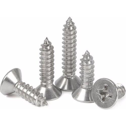 100pcs Stainless Steel M2.2 Cross Recessed Flat Head Phillips Self Tapping Screw M2.2*4.5/6.5/9.5/13/16/19/22mm