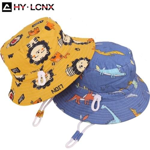 Spring Autumn Baby Bucket Hat Child Cartoon Cotton Breathable Soft Brim Sun Cap Children Fisherman Hats Boy Girl Panama Caps