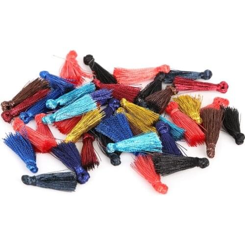 20pcs/lot 15mm Silk Tassel Charms For Necklace Bracelet Keychain Cellphone Jewelry Making DIY Earring Findings