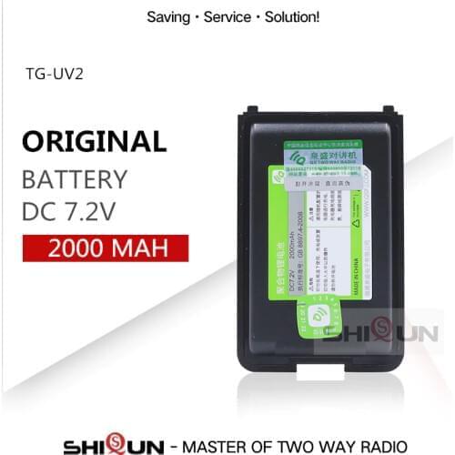 Original QuanSheng TG UV2 Battery Replacement 2000mAh Large Capacity Long Standby Walkie Talkie Quansheng TG-UV2 Battery DC 7.2V