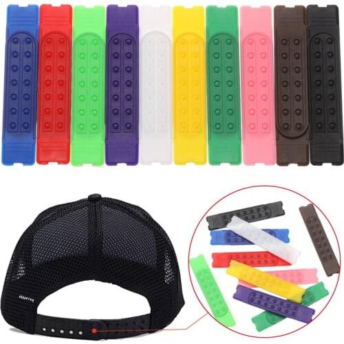 5Sets Snapback Strap Replacement with 14 Holes Hats Repair Fasteners Buckle Strap Snapback Extender Hat Strap Clip Accessories