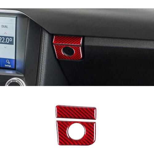 Compatible with Interior Carbon Fiber Car Storage Box Panel Trim Sticker Styling for Ford Mustang 2015-2020