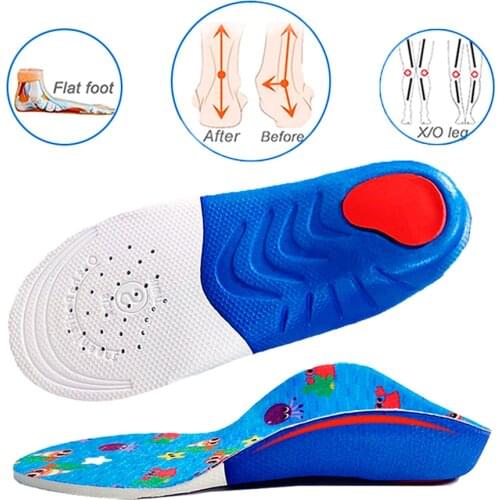 Kids Children Flat Feet Insoles Arch Support 4cm Orthotic Orthopedic Shoe Inserts for X/O Legs Shoe Heel Fixed Pads