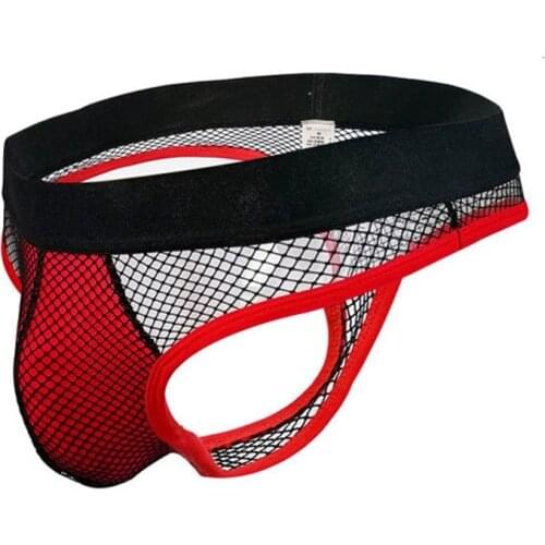 New Mens Fishing Net Thong, Gay Fashion Sexy T-type Trend Pants Splicing Underwear Mens Fun Underwear