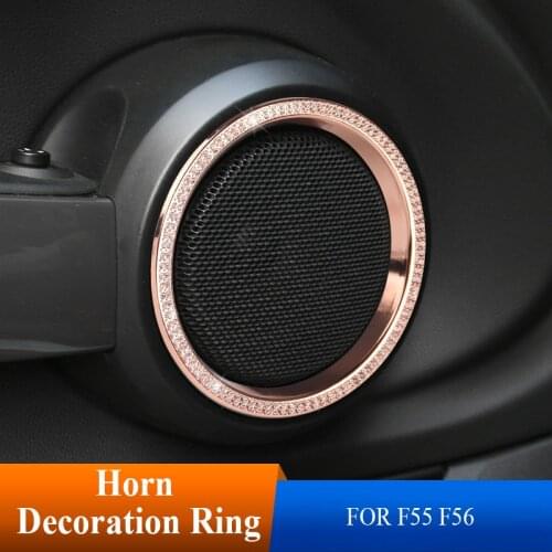 Interior Door Loudspeaker Audio Cover Simulation Drill Speaker Ring Accessories For Mini Cooper F55 F56 F57 Decorative Stickers
