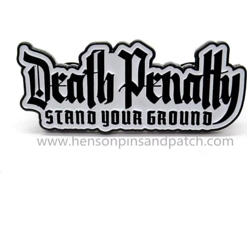 Customized iron black metal soft enamel letter pin icon