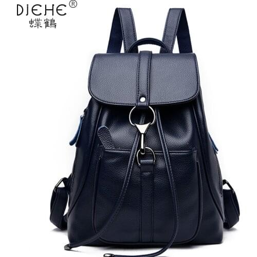 Woman Soft Leather Backpack School Backpacks Bag for Teenage Girls Female Fashion Backpack Shoulder Bags Mochilas Para Mujer New