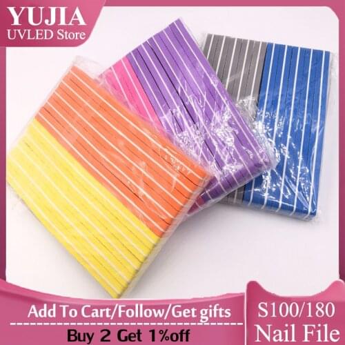 1/2/3Pcs Nail Art Files 100/180 Nails Accessoires Gel Nail Polish Polishing Pedicure Manicure Buffers Nail Tools Free shipping