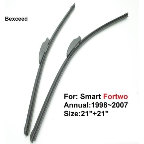 1 pair 21"+21" High Quality Bexceed of Car windshield Flat wiper blade for Smart Fortwo