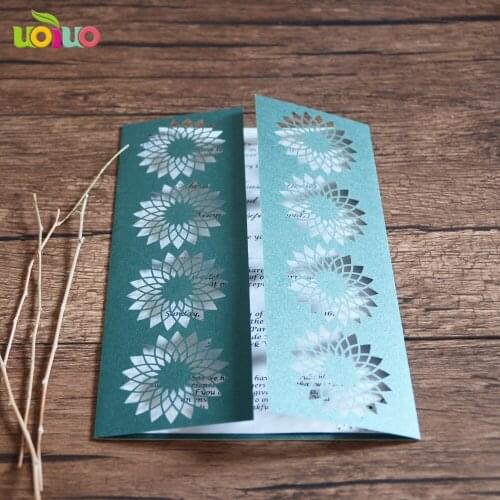 10Pcs Sample Laser Cut blackish green round Wedding Invitation Card Customizalbe Envelopes & Inner Card & Party Supplies