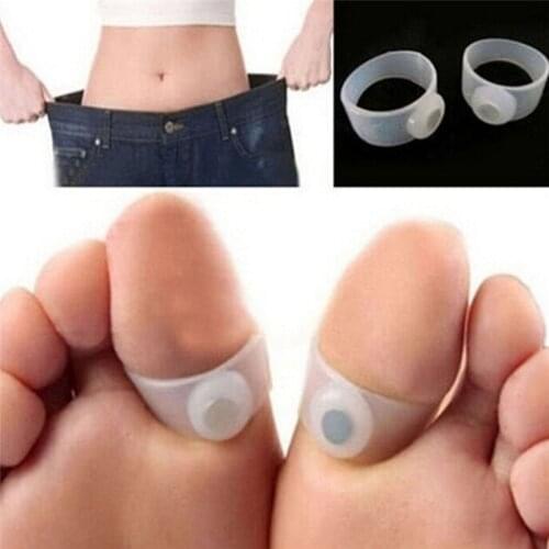 2pcs/pair Slimming Lose Weight Care Tool Silicone Magnetic Massage Foot Toe Rings