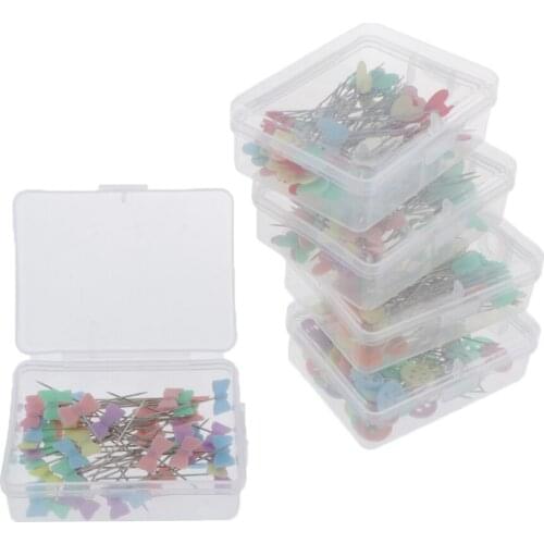 250pc Flat Head Pins Sewing Quilting Glass Dressmaker Dress Jewelry Flower Decor