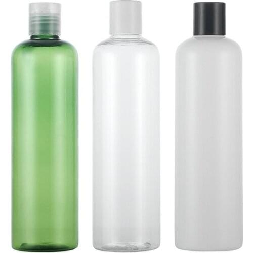 300ML X 20 Empty Transparent White Green Plastic Bottles Refillable Travel Bottles With Plastic Disc Top Cap For Shampoo Toner
