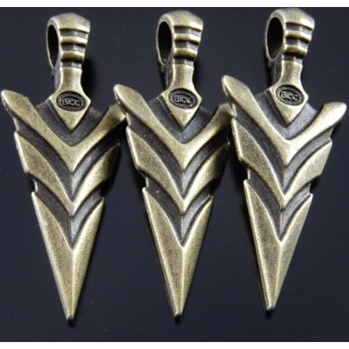 10PCS Vintage Cool Sword Pendants AU37018 Antique Vintage Style Bronze Tone Alloy Cool Arrow Head Pendant Charm 2017 Hot sale