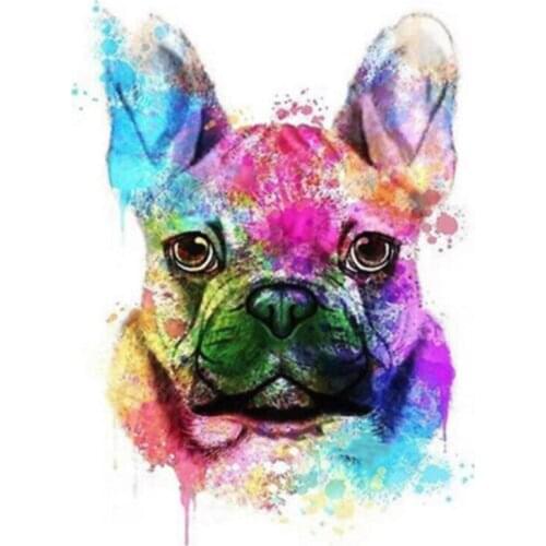 Full square round 5d diy diamond painting French bulldog diamond embroidery dog rhinestone mosaic wedding decorationsZP-3790