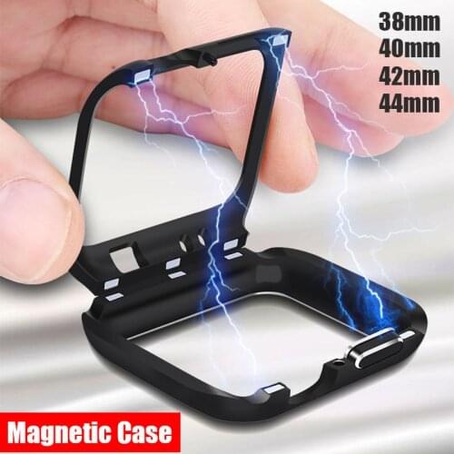 Aluminum Metal Magnetic Case for Apple Watch 6 5 4 3 2 Magnetic Frame Alloy Protective Bumper Cover for 38mm 42mm 44mm Cases