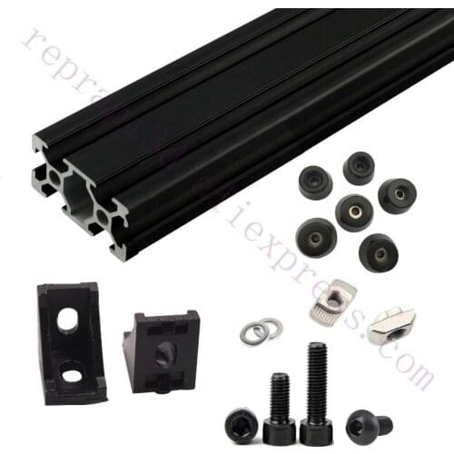Free DHL shipping, Black AM8 3D Printer Aluminum Extrusion Metal Frame Full Kit w/ Nuts Screw Bracket Corner F/ Anet A8 upgrade