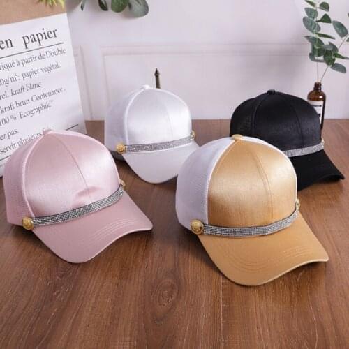 RUIXF006 Summer unisex women casual fitted dad cap Outdoor girl men strap belt Rhinestone baseball caps Snapbacks Sun hat