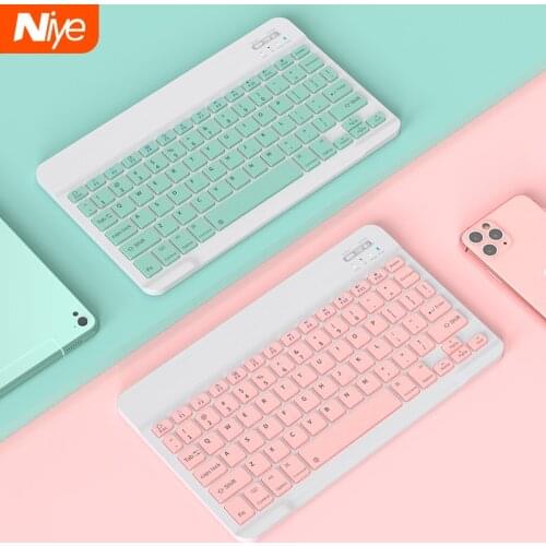 Bluetooth keyboard for iPad 9.7 10.2 Air 3 Pro 10.5 Multimedia Wireless keyboards For Samsung IOS Android Tablet Pink keyboard