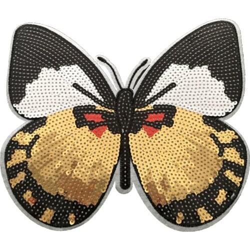 1 Piece Large Butterfly Sequined Iron on Patch for Clothes DIY Decorative Accessories Butterflies Sequins Patches Appliques