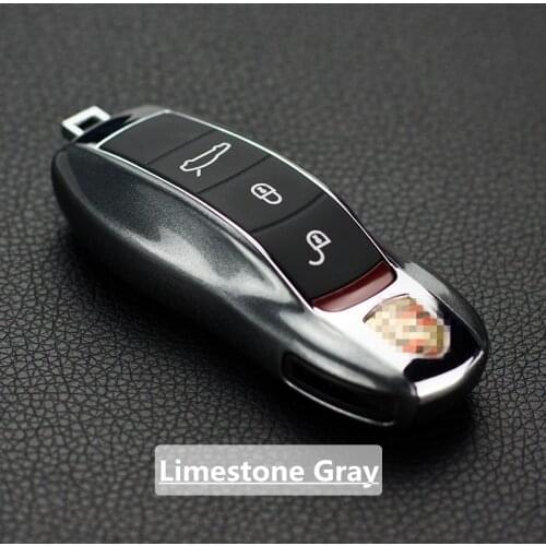 Gray FOB Remote Key Case Key Cover Modified Key Shell Replacement refit Porsche Cayenne Macan 911 boxster cayman for Panamera