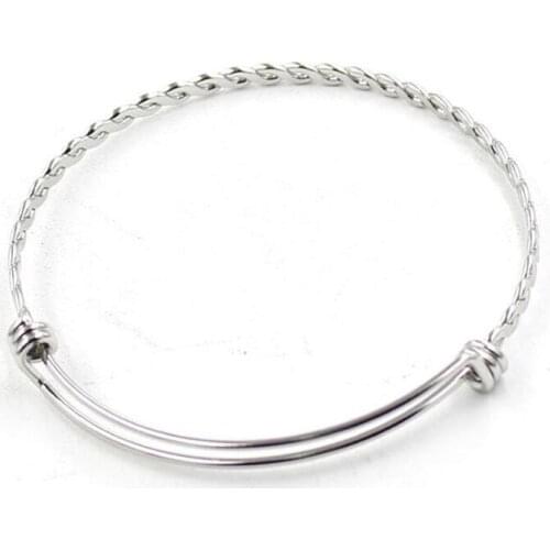 Fnixtar Great Quality Stainless Steel Bangle & Bracelet Cuff Bangle for Women Expandable DIY Jewelry Making 60mm 65mm 10pcs/lot