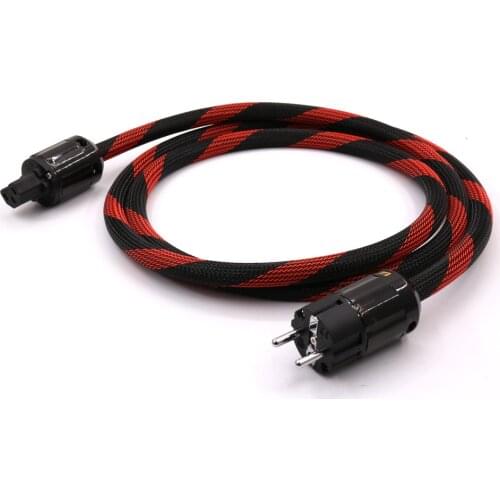 Power Cable Two core silver plated Power Cord with EU Plug AC cable line hifi audio amp cable AU US Plugs Power cable