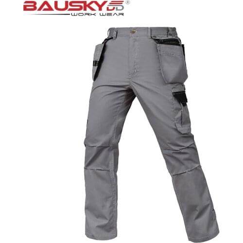 Bauskydd Lightweight Summer Work Pants Electrician Cargo Pants Men With Multi Pockets Working Mants Men Workwear Long Trousers
