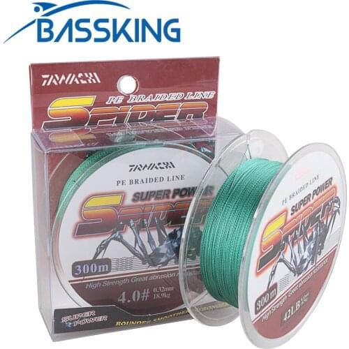 BASSKING 300m 328Yds 12-80lb 4 Strands Braided Fishing Line PE Line Linha De Pesca Multifilament Line Tresse Peche 4 Waves Line